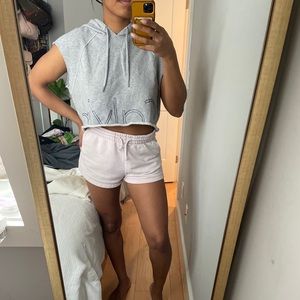 Grey Calvin Klein Cropped Hoodie